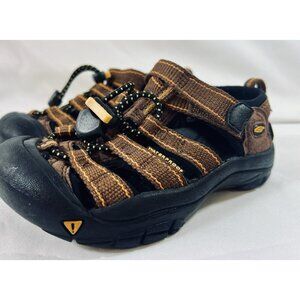 Keen Newport Sport Sandal Brown Orange Kids Size 10 Youth Hiking Waterproof